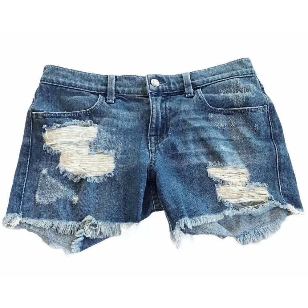 WILDFOX Sawyer Seaside Jean Shorts Distressed
